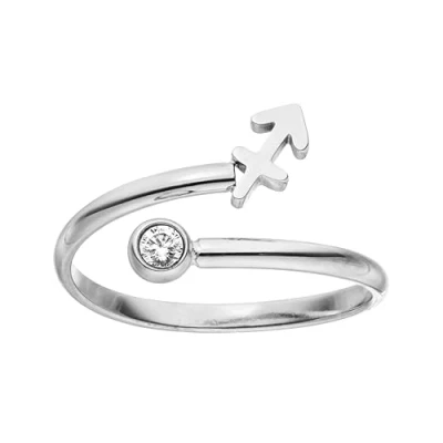 Abbildung von Purelei® Sternzeichen Ring Fisch (Silber) Wasserfester Damenring aus langlebigem Edelstahl Verstellbare Ringe von Größe 50 bis 60 Modeschmuck für deinen individuellen Look
