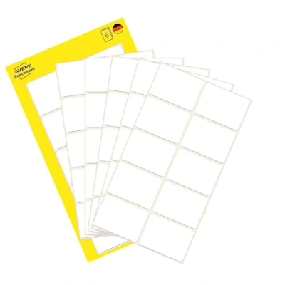 Abbildung von AVERY Zweckform 3075 Haushaltsetiketten selbstklebend (32x23 mm, 60 Aufkleber auf 6 Bogen, Vielzweck Etiketten für Haushalt, Schule und Büro zum Beschriften Kennzeichnen) blanko, weiß