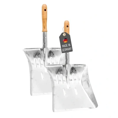 Abbildung von Lantelme 2er Set Kehrschaufel Robuste Metallschaufel mit Holzgriff für Haushalt &amp; Garten Metall Schaufel Ideal als Kaminschaufel, Ofenschaufel, Glut Ascheschaufel