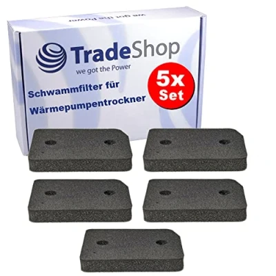 Abbildung von 5x Trade Shop Schwammfilter/Schaumfilter/Sockelfilter kompatibel mit Miele TED455WP TSD443WP TWD360WP TSD363WP TCB150WP TWB140WP TEB155WP TSB143WP