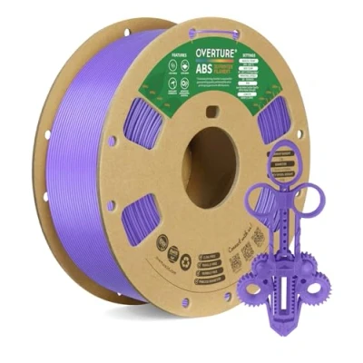 Abbildung von OVERTURE Filament ABS 1.75mm, 1kg Spule (2.2lbs), Maßgenauigkeit +/ 0.03 mm, für 3D Drucker(Violett)
