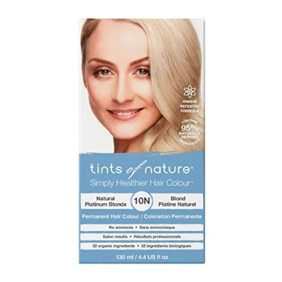 Abbildung von Tints of Nature 10N Natural Platinum Blonde Permanent Hair Dye, Natürliches Platinblond Permanente Haarfarbe, pflegt das Haar und deckt Grau ab, ammoniakfrei, 130 ml