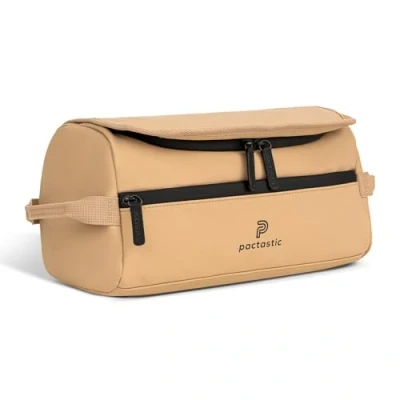 Abbildung von Pactastic Kosmetiktasche mit Kofferhalterung aufhängbarer, Leichter, wasserabweisender Kulturbeutel großem Innenfach &amp; Tragehenkel 30 x 14 cm für Pflegeprodukte