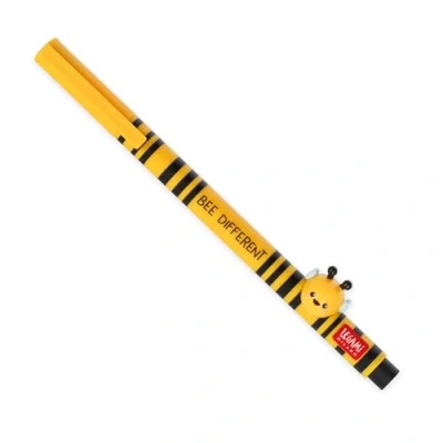 Abbildung von Legami Gelschreiber mit dekorativem Tier Lovely Friends, Bee Thema, nicht rollend, schwarze Tinte, entfernbares und wieder kombinierbares Tier, 0,5 mm Spitze