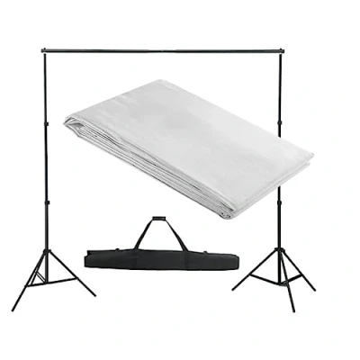 Abbildung von vidaXL Halterung für Hintergrundstoff, 300 x cm, Weiß