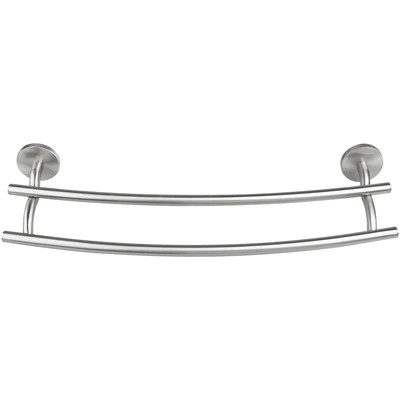 Abbildung von Fackelmann 2er Handtuchstange FUSION, zweiarmiger Handtuchhalter, Handtuchreling (Farbe: Silber), Menge: 1 Stück