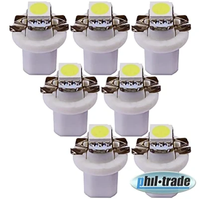 Abbildung von 7 x B8.5d Tacho Beleuchtung LED 5050 SMD BAX10D high Power Weiß Umbauset kompatibel für Mercedes C Klasse W202