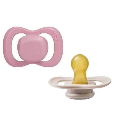 Abbildung von b.box Baby Schnuller Größe 1 (2er Pack) Naturkautschuklatex Runder Sauger Bleibt Sauber 0 6 Monate