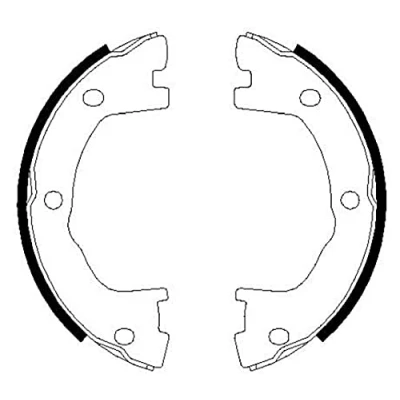 Abbildung von HELLA 8DA 355 050 501 Handbremsbeläge ohne Handbremshebel IVECO: DAILY 3 Pritsche/Fahrgestell, 4 Kasten/Kombi, 2 Kasten/Kombi