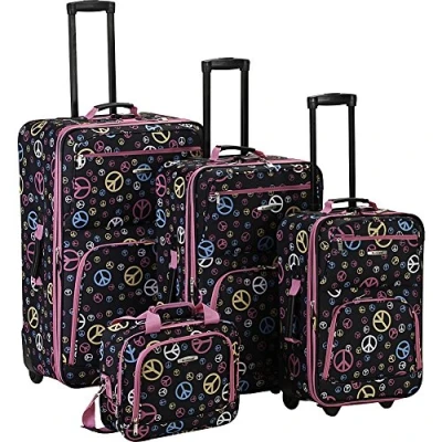 Abbildung von Rockland Modisches Softside Gepäck Set, Peace, 4 Piece Set (14/20/24/28),
