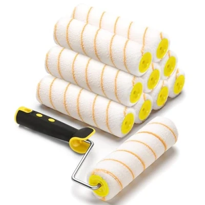 Abbildung von ZJTAPE Farbroller 11 Stücke Set Profi Farbwalze, 10 Malerwalze Polyacryl Komplett Streichset, Teleskopstange aufsteckbar, Maler Farbzubehör Fassadenfarbe, Streichputz, Home Deko