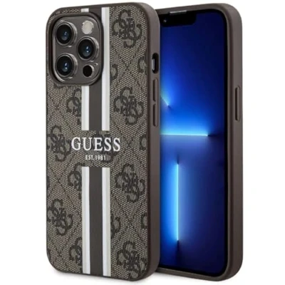 Abbildung von Guess GUHMP13LP4RPSW Hülle für iPhone 13 Pro / 6.1&quot; braun hardcase 4G Printed Stripes
