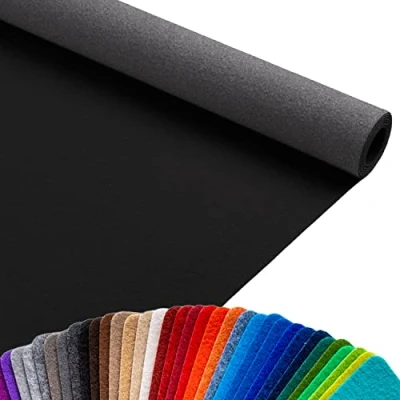Abbildung von Primaflor Event Teppich Meterware Podium Schwarz, 1,50m x 2,00m, Viele Farben, Rutschfester Gangläufer, Schwer Entflammbarer Hochzeits Läufer, B1 Messeteppich
