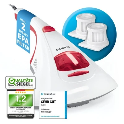 Abbildung von CLEANmaxx Matratzenreinigungsgerät Milbensauger, 300 W, Effektive Allergenbekämpfung durch UV C Licht und Feinstaubfilter