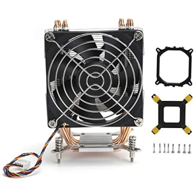 Abbildung von CPU Kühler für LGA2011 1366 1150 1151 1155 1156 Computerzubehör, 9 cm Lüfter mit Rückplatte und Halterung, einfache Installation