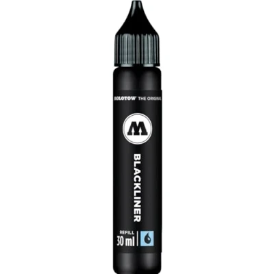 Abbildung von Molotow Blackliner Refill 30ml (zum Nachfüllen des Brush, hochpigmentierte, dokumentenechte Tinte) schwarz