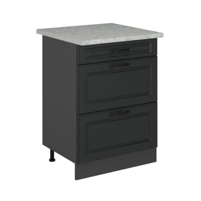 Abbildung von Vicco Küchenschrank mit Schublade R Line, Anthrazit Landhaus, 60 cm AP Marmor