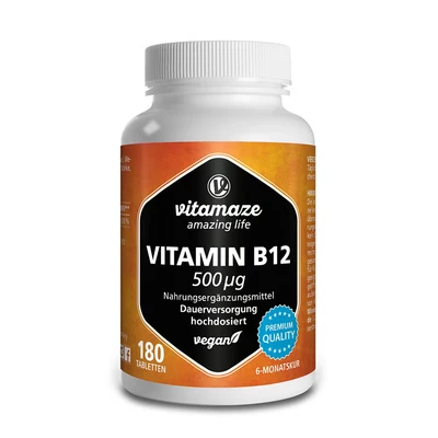 Abbildung von Vitamin B12 500 µg hochdosiert vegan 180 St