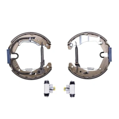 Abbildung von HELLA Shoe Kit Pro 8DB 355 005 271 Bremsensatz, Trommelbremse mit Radbremszylinder, Stellelement OPEL: Agila A, SUBARU: JUSTY 3