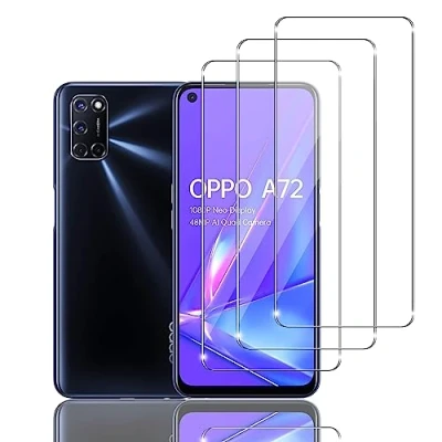 Abbildung von Ydiciv 3+3 Stück Schutzfolie für OPPO A72 Panzer Schutz Glas, 3 Stücke panzerfolie und Kamera 9H Härte, HD Klar Schutzglas, No Bubble,