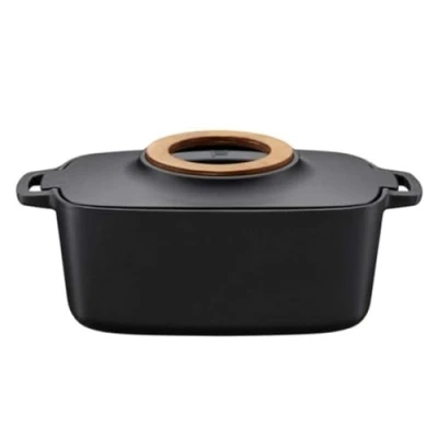 Abbildung von Fiskars Norden Gusseisen Kasserolle 5 L Oval, l, Schwarz, Eisenguss, Emaille, Keramik, Gas, Halogen, Induktion, 270 C