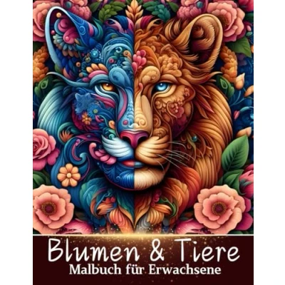 Abbildung von Blumen &amp; Tiere Malbuch für Erwachsene: Erwachsene und , Ein mit 50 detailreichen Tieren im Blumenparadies