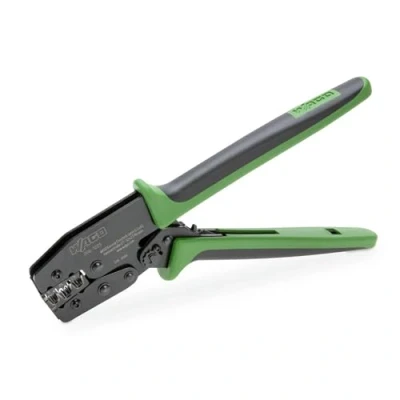 Abbildung von WAGO Crimp Zange 206 1225 Bereich 10 mm², 16 mm² und 25 für Aderendhülsen mit ohne Kunststoffkragen, entriegelbare Zwangssperre eine gasdichte Crimpung