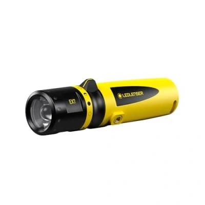Abbildung von Ledlenser EX7 LED Taschenlampe, explosionsgeschützt, EX Zone 0/20 fokussierbar, mit Batterien betrieben, 200 Lumen, 120 Meter Leuchtweite, 45 Stunden Leuchtdauer 1 Stk.