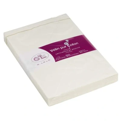 Abbildung von G.Lalo 21000L Umschläge Vélin de France (gummiert, 50% Hadern, C6, 11,4 x 16,2 cm, 20 Umschläge, 125 g) creme