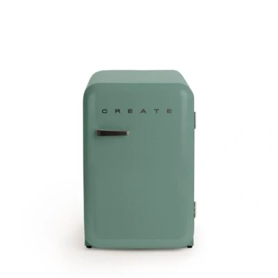 Abbildung von CREATE / RETRO FRIDGE 83.5 BLACK/Kühlschrank in Salbeigrün, Griff Schwarz 98W, niedriger Verbrauch, 2 Ablagen, Temperaturregler, Flaschenhalter, 56x54x84cm