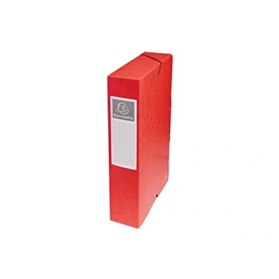 Abbildung von Exacompta 50605E 8er Pack Premium Sammelboxen aufgebaut mit Gummizug 60 mm breit aus extra starkem Colorspan Karton Rückenschild für DIN A4 Archivbox Heftbox Dokumentenbox Sammelmappe rot