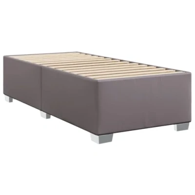 Abbildung von vidaXL Bettgestell, Bettrahmen mit Lattenrost, Polsterbett Bett für Schlafzimmer, Einzelbett Kunstlederbett, Grau 80x200cm Kunstleder