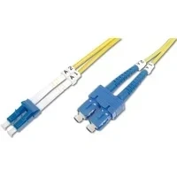 Abbildung von DIGITUS DK 2932 02 Glasfaserkabel OS2 2 m LC zu SC Duplex LWL Kabel 1/10 Gbit/s SM Singlemode Glasfaser LAN Fasertyp: 9/125 µ Gelb (Yellow)