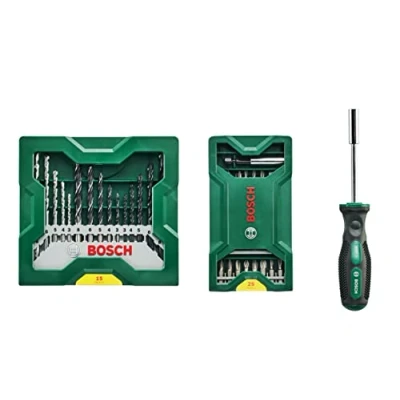 Abbildung von BOSCH Bohrer und Bit Set 25+15+1 Mini X Line Sets plus Griff 41 teilig