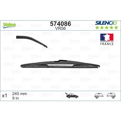 Abbildung von Scheibenwischer Valeo Silencio Rear 574086 240mm hinten SUZUKI: SWIFT 4, Vitara IV SUV, 3, MAZDA: CX MITSUBISHI: ASX SUV