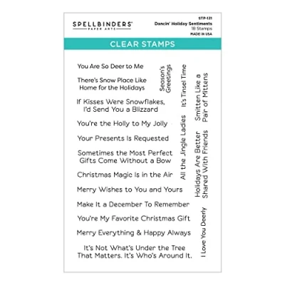 Abbildung von Spellbinders Dancin&#039; Holiday Sentiments Clear Stamp (STP 131) (DISCONTINUED)