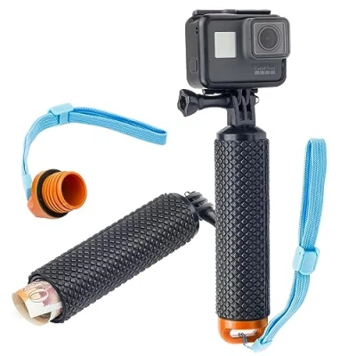 Abbildung von DigiCharge Schwimmender Handgriff Wasserdicht Floating Hand Grip Tauchen Stock für GoPro Hero13 Hero12 Hero 13 12 11 10 9 Max/DJI Osmo Action 5 4 / Insta360 One Akaso Kameras, Orange