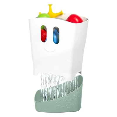 Abbildung von Ubbi Freestanding Bath Toy Organizer Caddy with Removable Drying Rack Bin &amp; Scoop for Toddlers + Baby, Sage