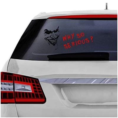 Abbildung von Finest Folia Joker Batman Aufkleber Sticker Dekor Folie Autoaufkleber K062 + FS15 (Joker mittel Schrift)