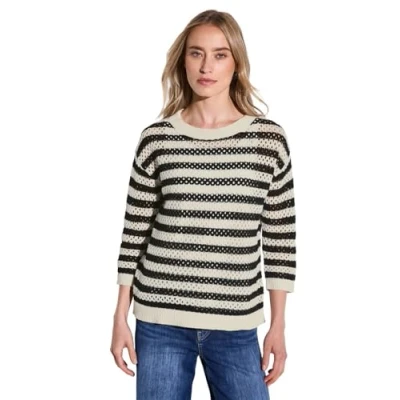 Abbildung von Street One Gestreifter Strickpullover, Damen, Größe: 40, Schwarz