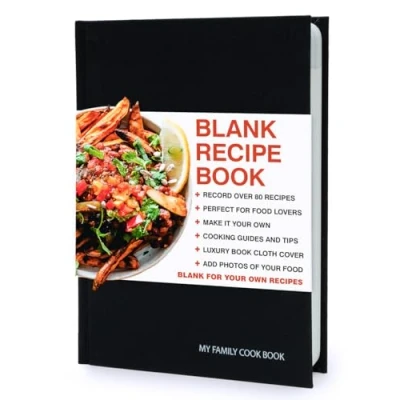 Abbildung von Suck UK My Family Recipe Book and Cooking Journal / Kochbuch für Familienrezepte und Kochtagebuch mit Blanko Seiten zum aufzeichnen archivieren Ihrer eigenen Rezepte Schwarz