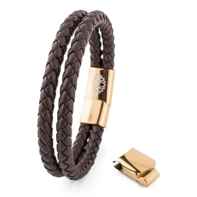 Abbildung von Akitsune Simplicitas Armband, Herren, Größe: 21cm, Gold brown