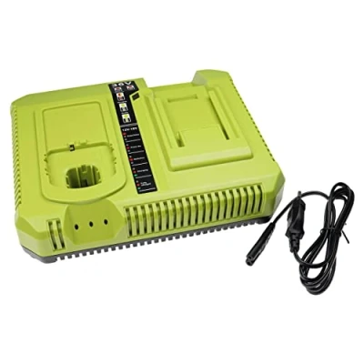 Abbildung von vhbw Dual Ladegerät kompatibel mit Ryobi OP4030, OP40301, OP4040, OP40401, OP4040A Werkzeug/Rasenmäher NI Cd, NiMH, Li Ion Akkus