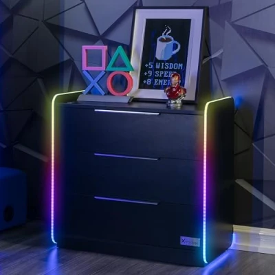Abbildung von X Rocker Kommode Electra Gaming Schubladenschrank mit RGB Beleuchtung &amp; App Steuerung (X Electra)