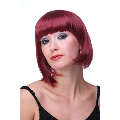 Abbildung von WIG ME UP PW0114 P67 Sexy Party Perücke Bob Disco Kurz &amp; Frech Go Burlesque Granatrot