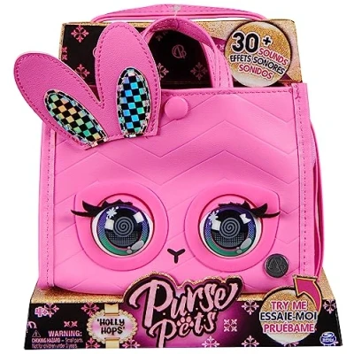 Abbildung von Purse Pets Totes Tasche Häschen Holly Hops, Junge/Mädchen, Stoffbeutel, Pink, Abbildung, Pink