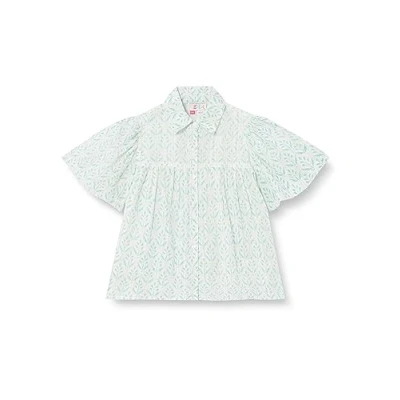 Abbildung von mimo Girl&#039;s Kurzarm Bluse, Türkis, 128 cm