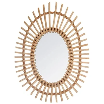 Abbildung von Atmosphera Ovaler Spiegel aus Rattan 43 x 58 cm Beige