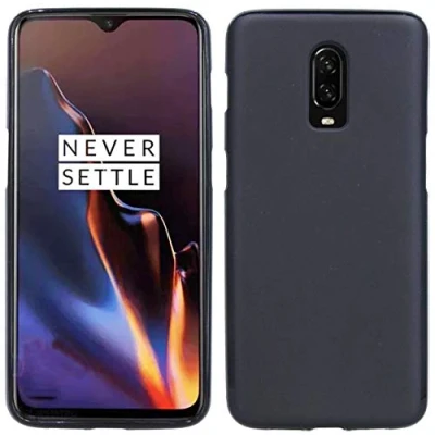 Abbildung von cofi1453 Silikon Hülle Tasche Case Zubehör kompatibel mit OnePlus 6T Gummi Bumper Schale Schutzhülle in Schwarz