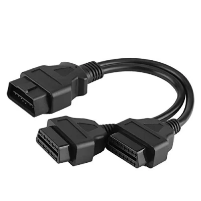 Abbildung von für OBD II OBD2 16 poliger Verlängerungssplitter Y Kabelwagen Stecker auf doppelte Buchse OBDII Splitter Adapter Verlängerungskabel Diagnosewerkzeug 31 cm Länge
